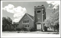 Presbyterian Church with Tower and Stained Glass Windows Postcard