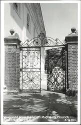 Wrought Iron Gate, St. Michaels Church Postcard