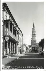 Dock Street Theater and St. Philips Church Postcard