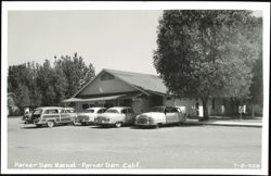 Parker Dam Market with Vintage Cars Postcard