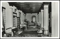 Lobby of Gilbert Oaks Hotel Postcard