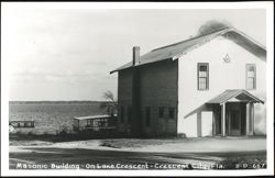 Masonic Building on Lake Crescent Postcard