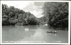 Lake at Natural Bridge State Park with paddle boats and rowboat Postcard