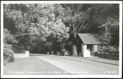 Entrance to Audubon State Park, Ranger Station and Truck Postcard