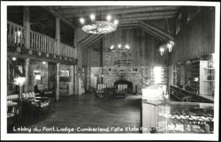 Lobby du Pont Lodge, Cumberland Falls State Park Postcard
