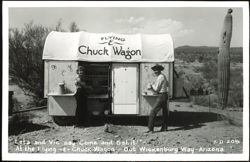 Leta and Vic at Flying E Chuck Wagon, Wickenburg Way Postcard