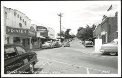 Street Scene with Dixie Theatre and Restaurant, Byrdstown Postcard