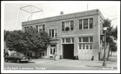 City Hall Building with Vintage Car and Water Tower Postcard