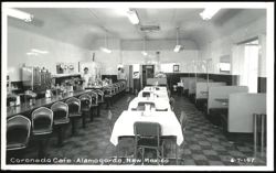 Coronado Cafe Interior with Counter, Tables, and Booths Postcard