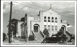 Cumberland Presbyterian Church with Cars Postcard