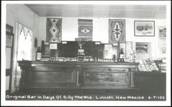 Original Bar In Days Of Billy The Kid Postcard