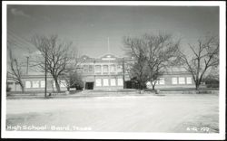 High School Building with Bare Trees Postcard