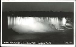 Night Illumination of American Falls Postcard