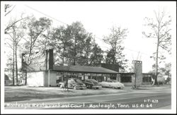Monteagle Restaurant and Court with Cars on U.S. 41-64 Postcard