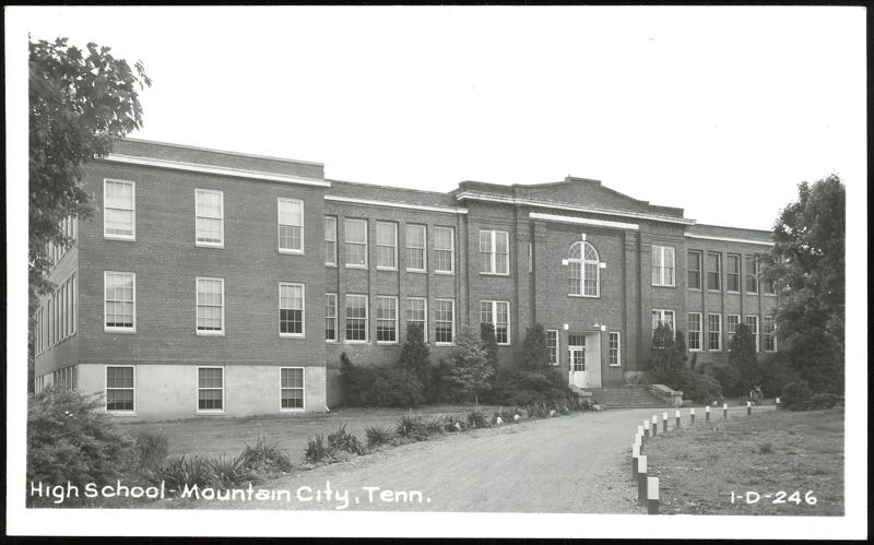 High School Building with Landscaped Grounds Mountain City Tennessee