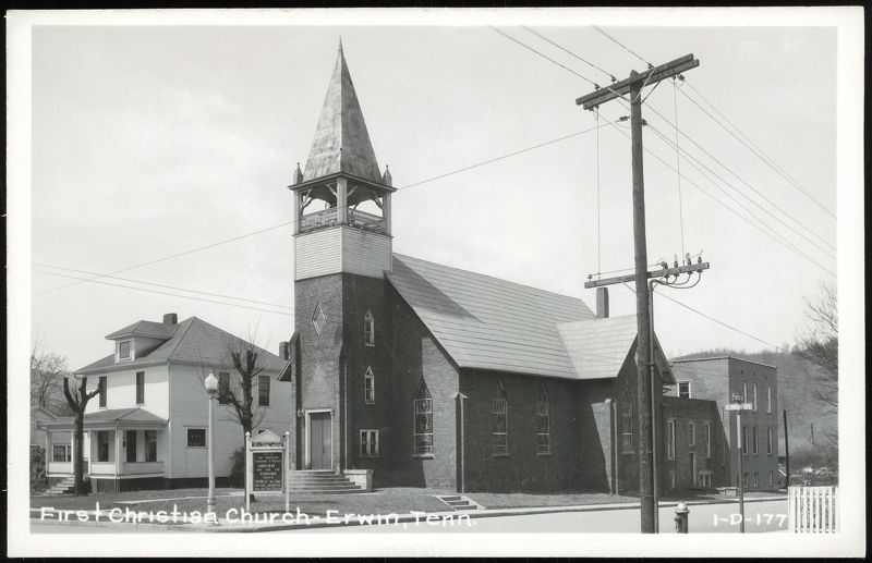 First Christian Church with Steeple and Bell Tower Erwin Tennessee