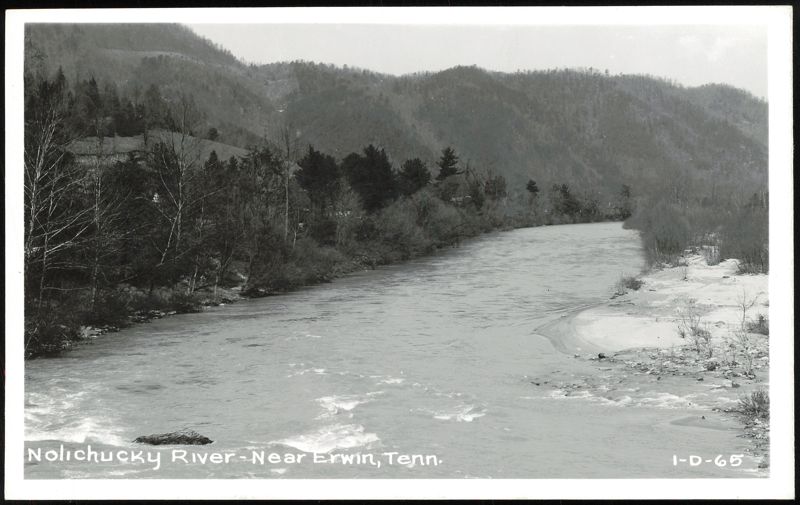 Nolichucky River and Forested Hills Near Erwin Tennessee