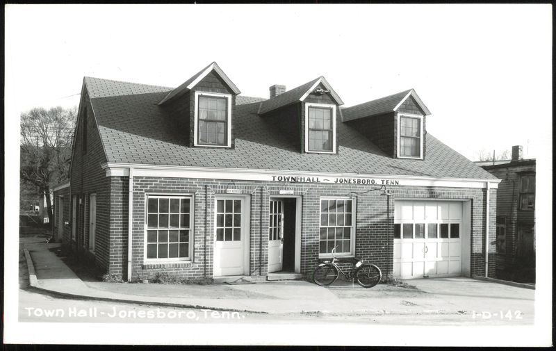 Town Hall Building with Dormer Windows and Bicycle Jonesboro Tennessee