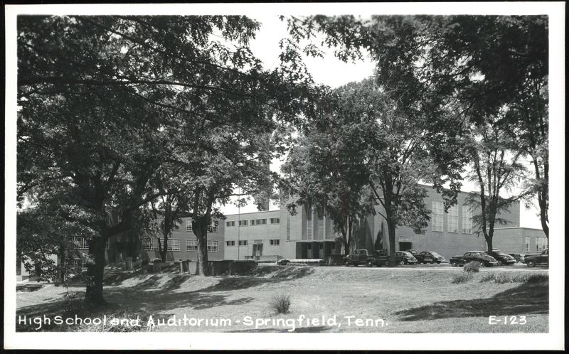 High School and Auditorium with Vintage Cars Springfield Tennessee