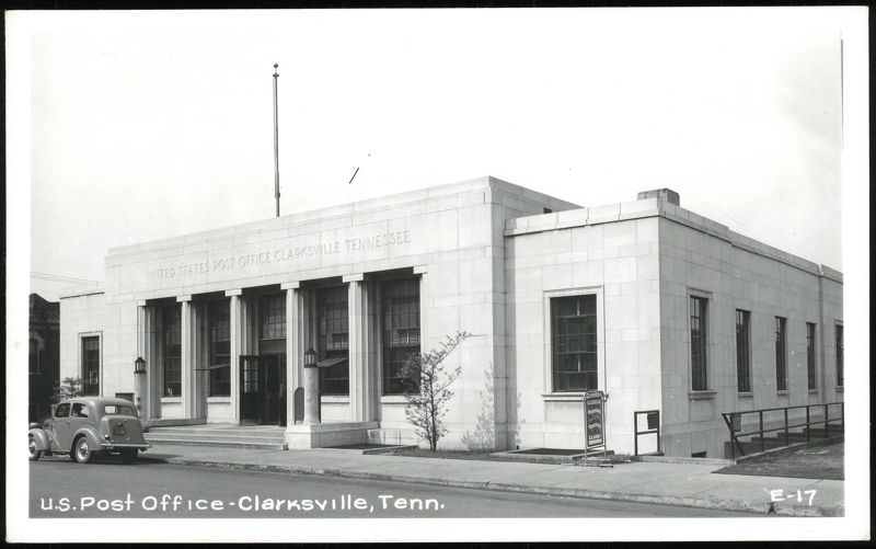 United States Post Office with Vintage Car Clarksville Tennessee