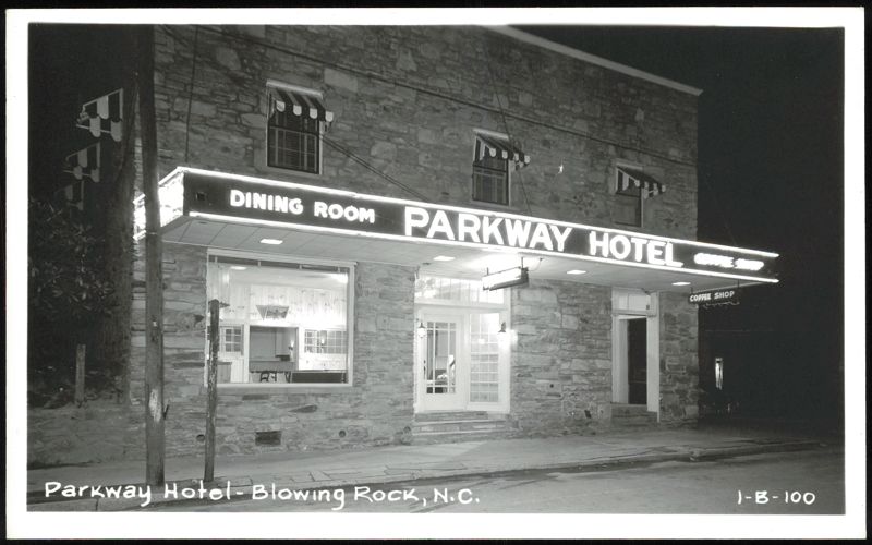Parkway Hotel Dining Room and Coffee Shop at Night Blowing Rock North Carolina