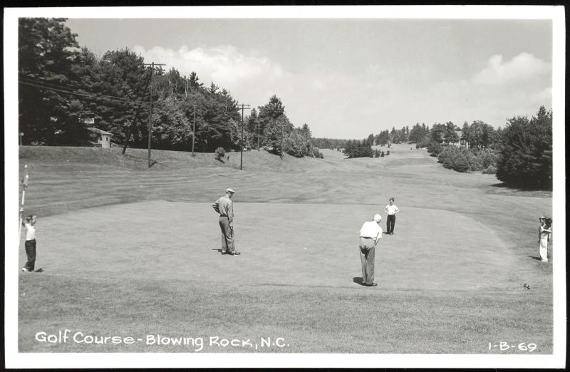 Golfers on the Green at Blowing Rock Golf Course North Carolina
