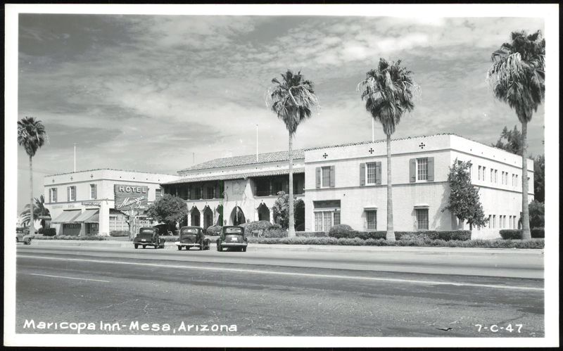 Maricopa Inn with Classic Cars and Palm Trees Mesa Arizona
