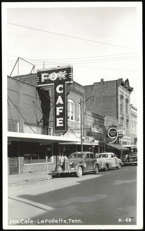 Fox Cafe and Downtown Street Scene La Follette Tennessee