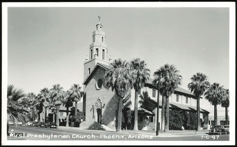 First Presbyterian Church and Palm Trees Phoenix Arizona