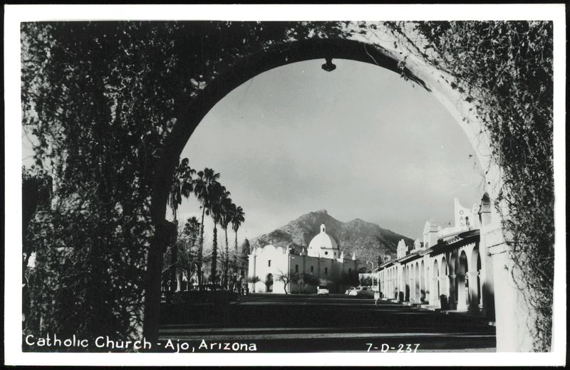 Catholic Church Framed by Archway Ajo Arizona