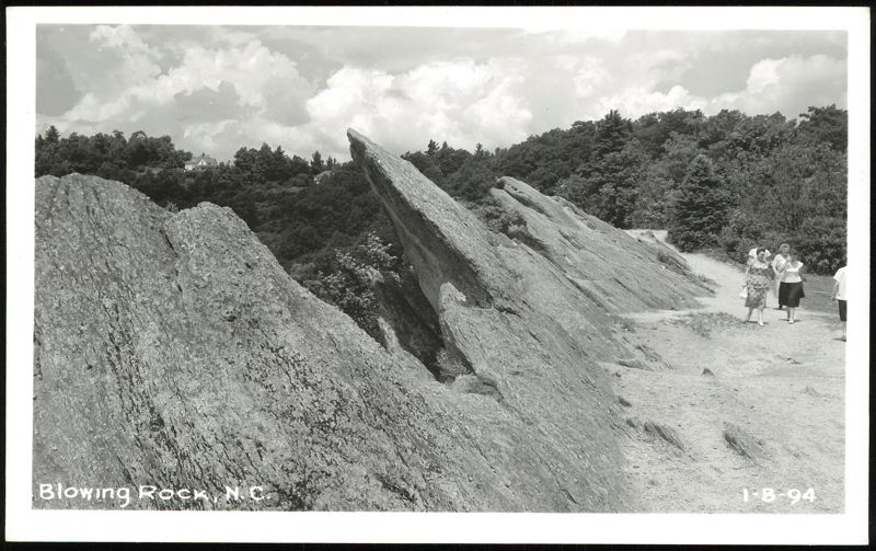 The Blowing Rock Rock Formation and Visitors North Carolina