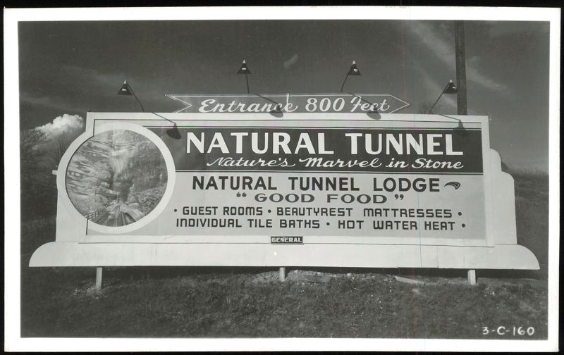 Natural Tunnel and Lodge Roadside Billboard Duffield Virginia