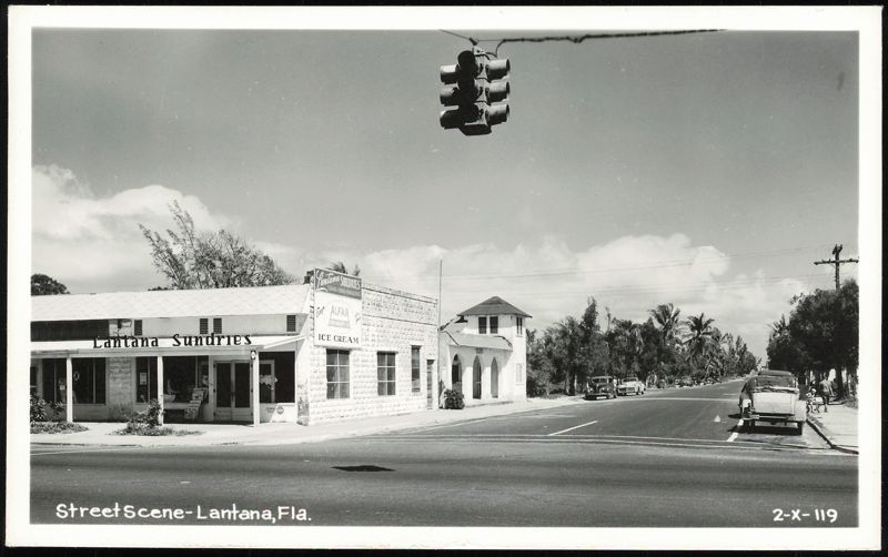 Street Scene with Lantana Sundries and Alfar Ice Cream Florida