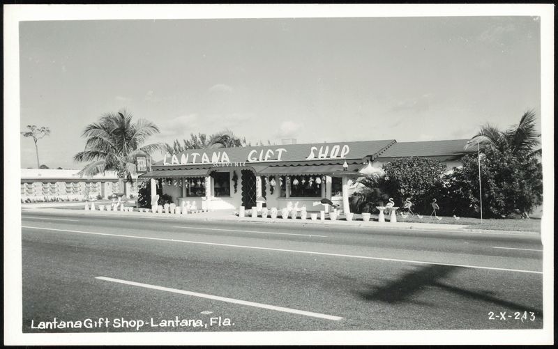 Lantana Gift Shop with Palm Trees and Garden Ornaments Florida