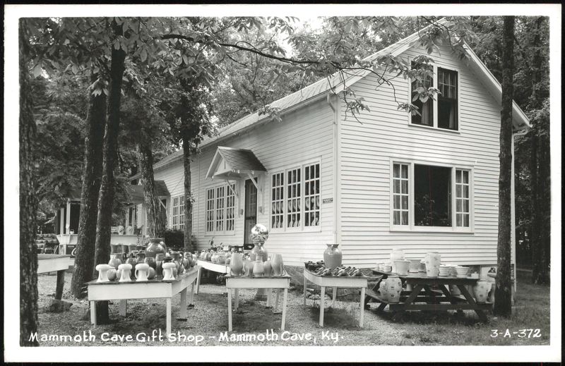 Mammoth Cave Gift Shop with Outdoor Pottery Display Kentucky