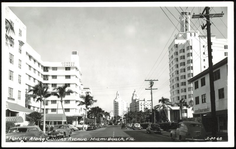 Hotels Along Collins Avenue, Monroe Towers and Sea Isle Miami Beach Florida