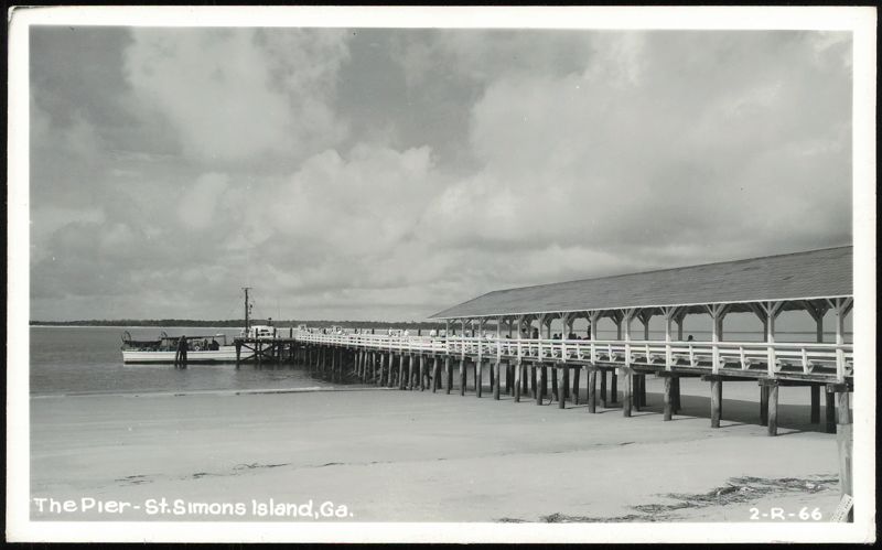 Covered Pier and Docked Boat Saint Simons Georgia