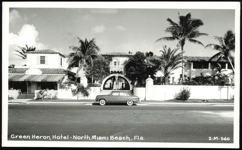 Green Heron Hotel with Vintage Car North Miami Beach Florida