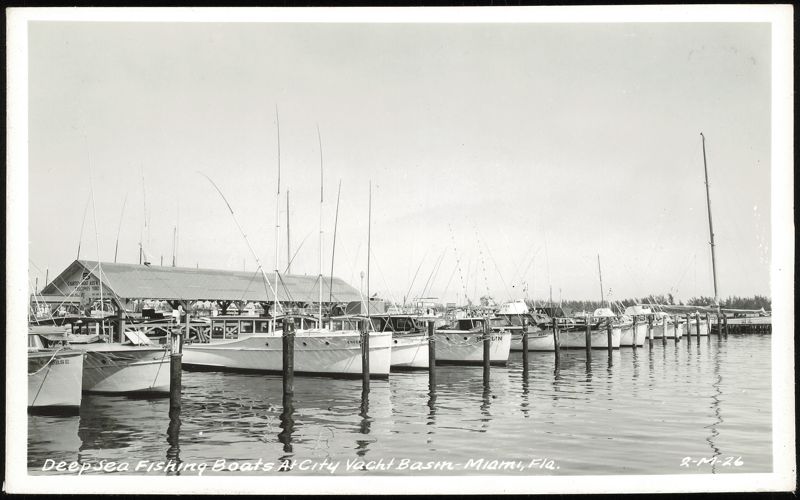 Deep Sea Fishing Boats at City Yacht Basin Miami Florida