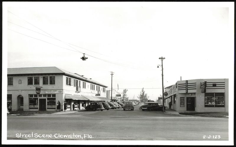 Street Scene with Sugar Bowl Sundries and Seminole Building Clewiston Florida