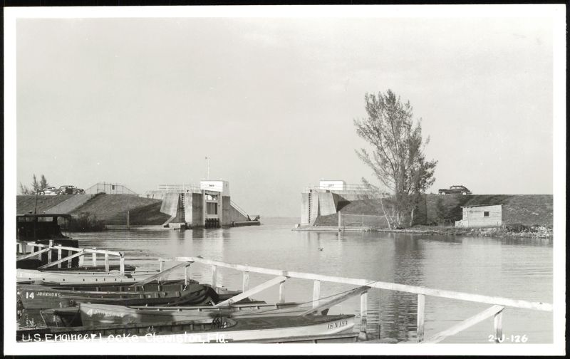 U.S. Engineer Locke with Boats in Foreground Clewiston Florida