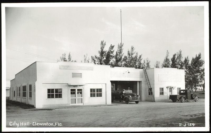 City Hall and Fire Station with Vehicles Clewiston Florida