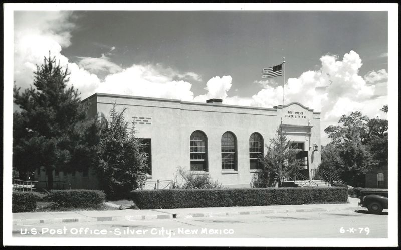 U.S. Post Office Building with American Flag Silver City New Mexico