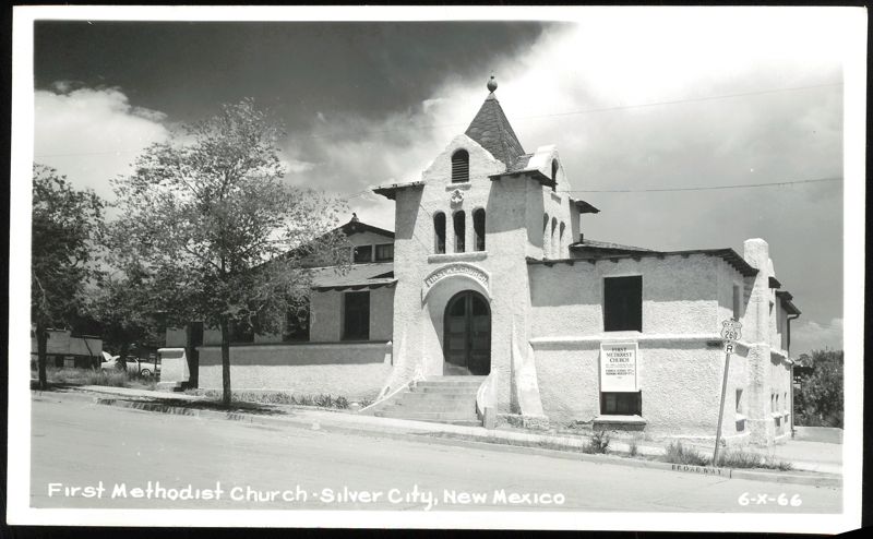 First Methodist Church and US 260 Highway Sign Silver City New Mexico