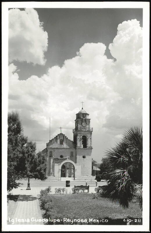 Iglesia Guadalupe with Bell Tower and Clock Reynosa Mexico