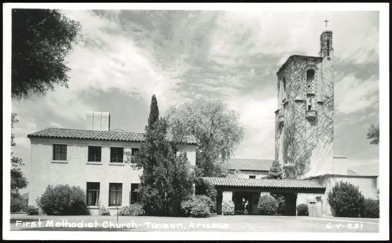 First Methodist Church with Vine-Covered Tower Tucson Arizona