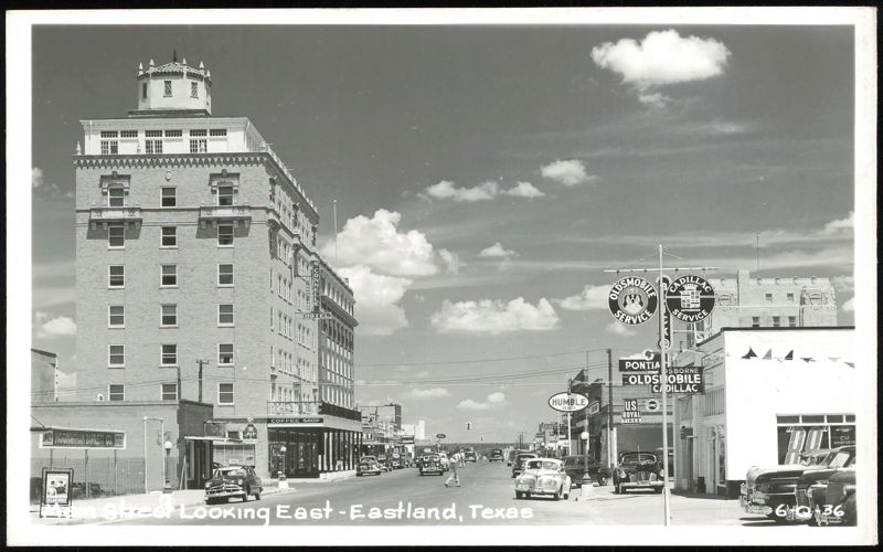 Main Street Looking East with Connellee Hotel Eastland Texas