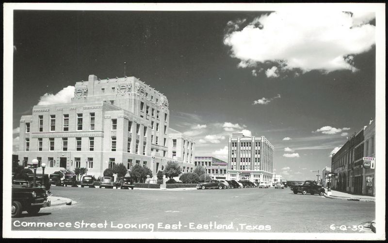 Commerce Street Looking East with Courthouse Eastland Texas