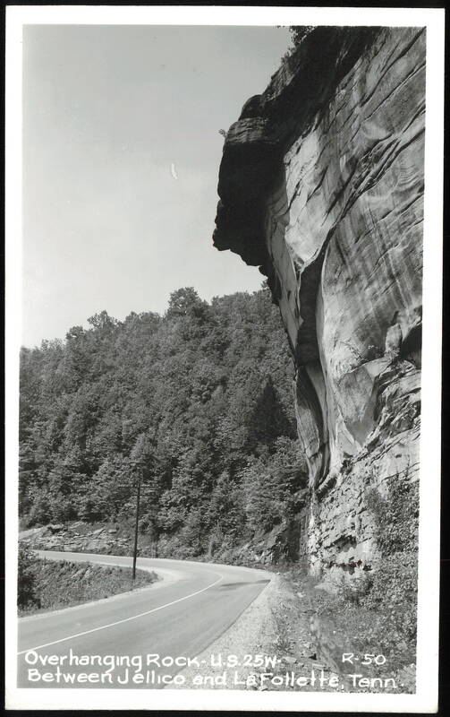 Overhanging Rock on U.S. 25W between Jellico and LaFollette Tennessee