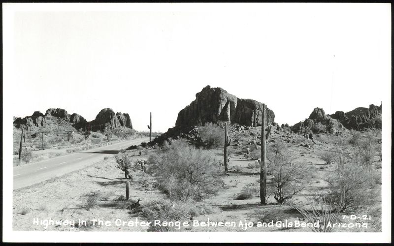 Highway in the Crater Range between Ajo and Gila Bend Arizona